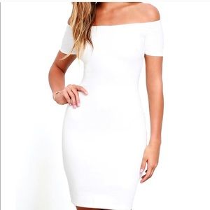 White bodycon midi dress